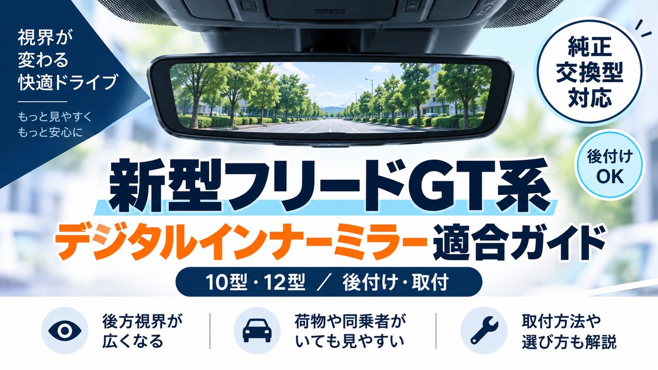 新型フリードGT系のデジタルインナーミラー適合ガイド｜10型・12型・後付け取付
